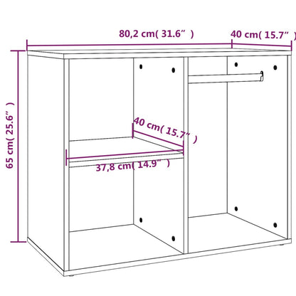 vidaXL Regal für Schminktisch Hochglanz-Weiß 80x40x65 cm Holzwerkstoff