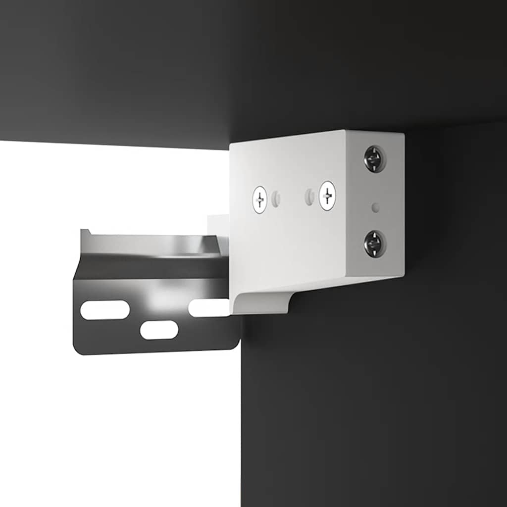 vidaXL Spiegelschrank mit LED Schwarz 76x15x55 cm