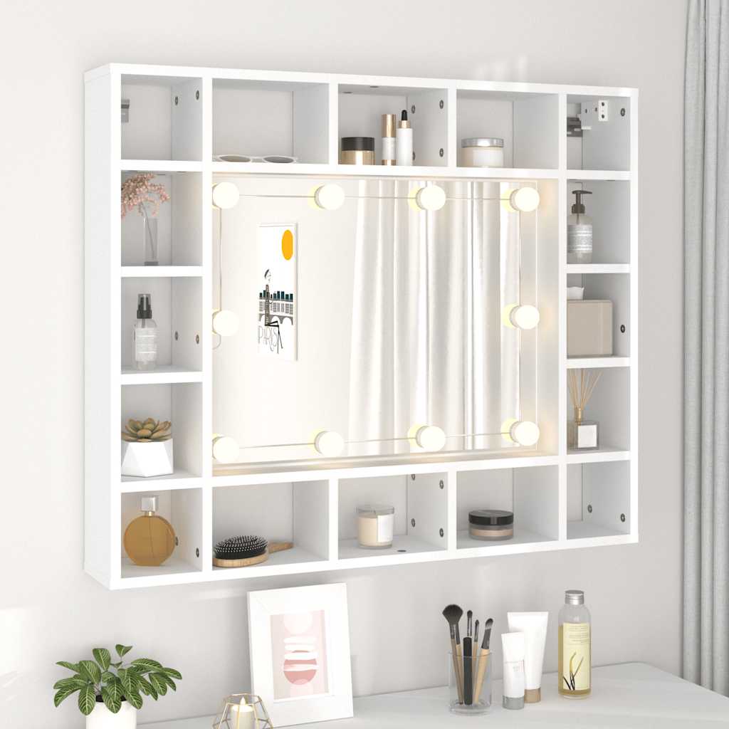 vidaXL Armoire de toilette avec LED Blanc 91x15x76,5 cm