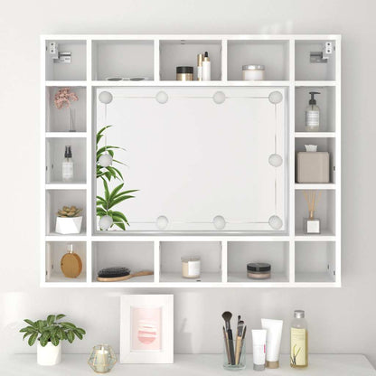 vidaXL Armoire de toilette avec LED Blanc 91x15x76,5 cm