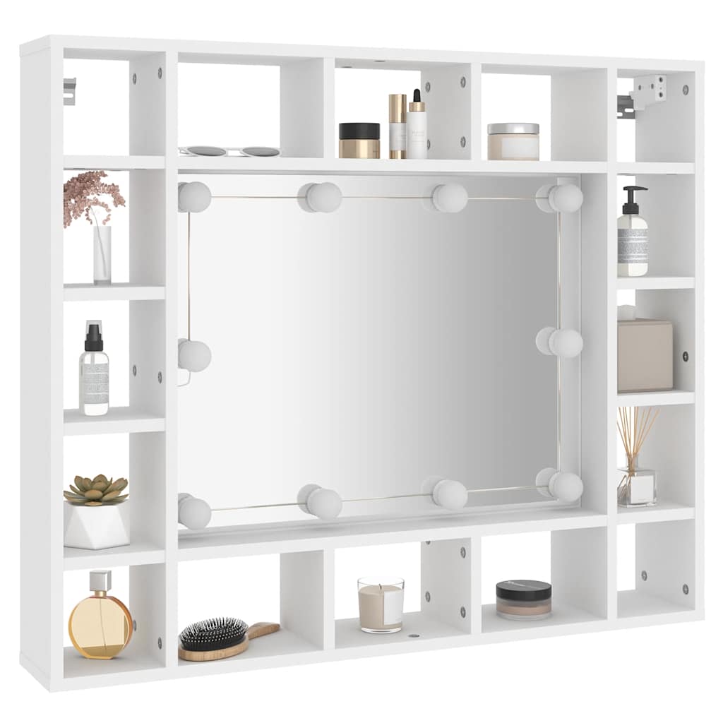 vidaXL Armoire de toilette avec LED Blanc 91x15x76,5 cm