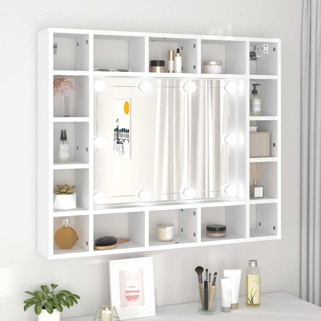 vidaXL Armoire de toilette avec LED Blanc 91x15x76,5 cm