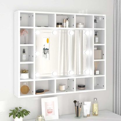 vidaXL Armoire de toilette avec LED Blanc 91x15x76,5 cm