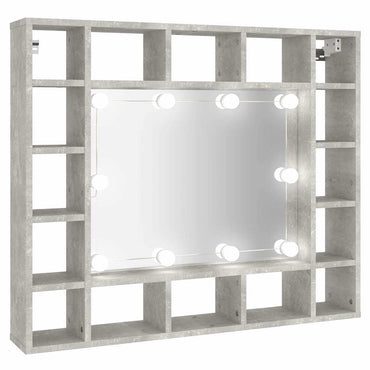 vidaXL Armoire de toilette avec LED gris béton 91x15x76,5 cm