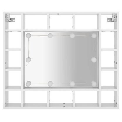 vidaXL Armoire de toilette avec LED Blanc brillant 91x15x76,5 cm
