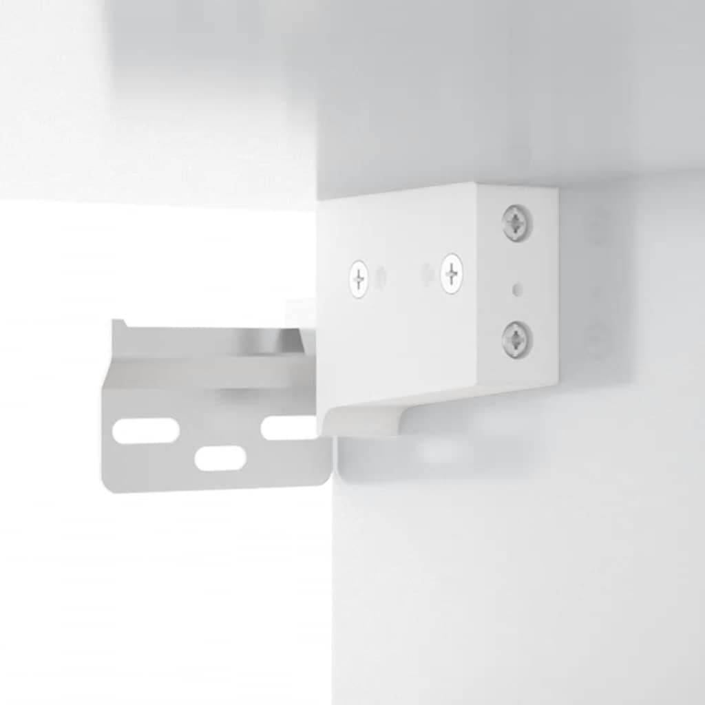 vidaXL Armoire de toilette avec LED Blanc brillant 91x15x76,5 cm