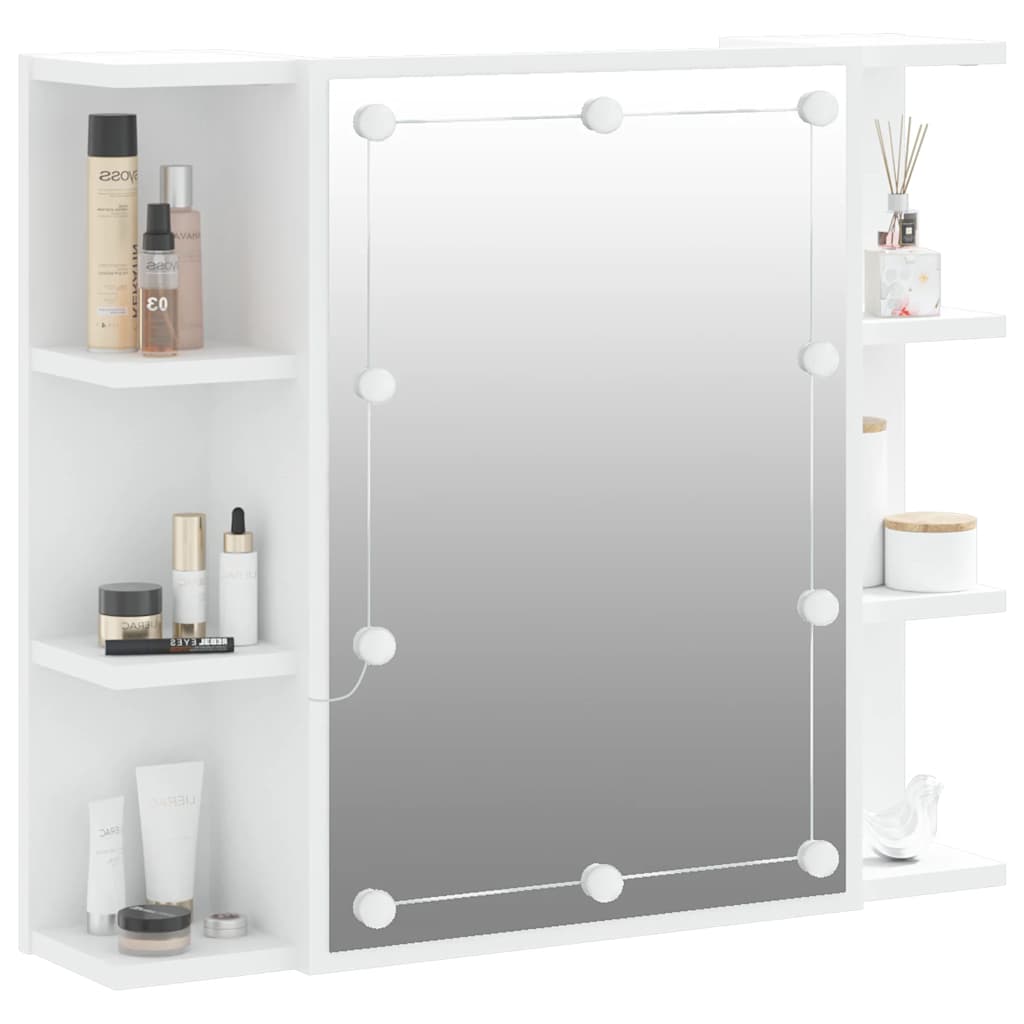 vidaXL Spiegelschrank mit LED Weiß 70x16,5x60 cm