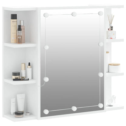 vidaXL Spiegelschrank mit LED Weiß 70x16,5x60 cm