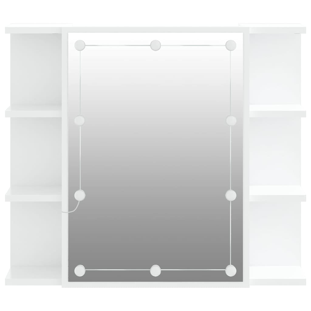 vidaXL Spiegelschrank mit LED Weiß 70x16,5x60 cm