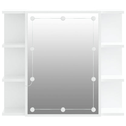 vidaXL Spiegelschrank mit LED Weiß 70x16,5x60 cm