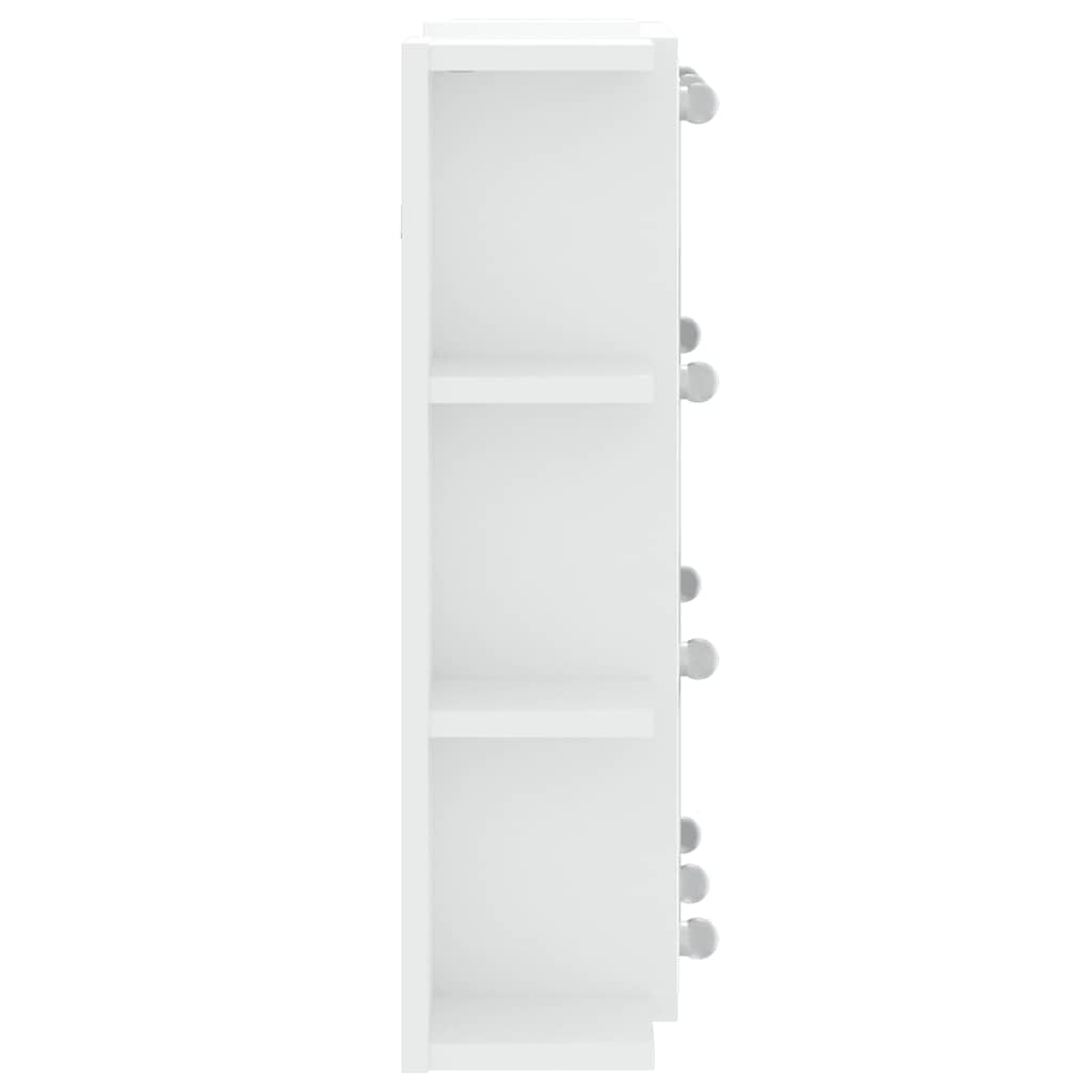 vidaXL Spiegelschrank mit LED Weiß 70x16,5x60 cm