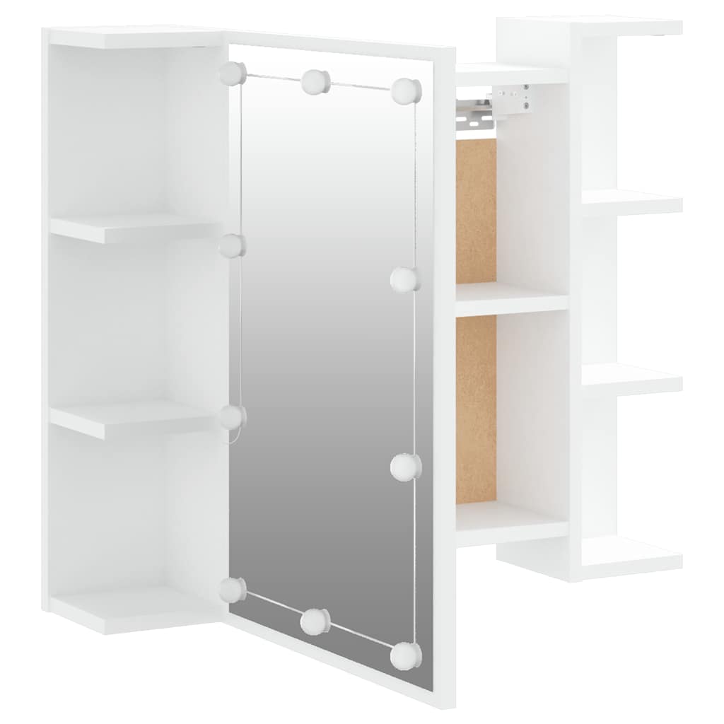 vidaXL Spiegelschrank mit LED Weiß 70x16,5x60 cm