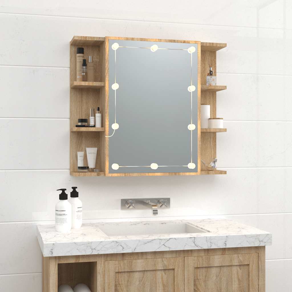 vidaXL Armoire de toilette avec LED Chêne Sonoma 70x16,5x60 cm