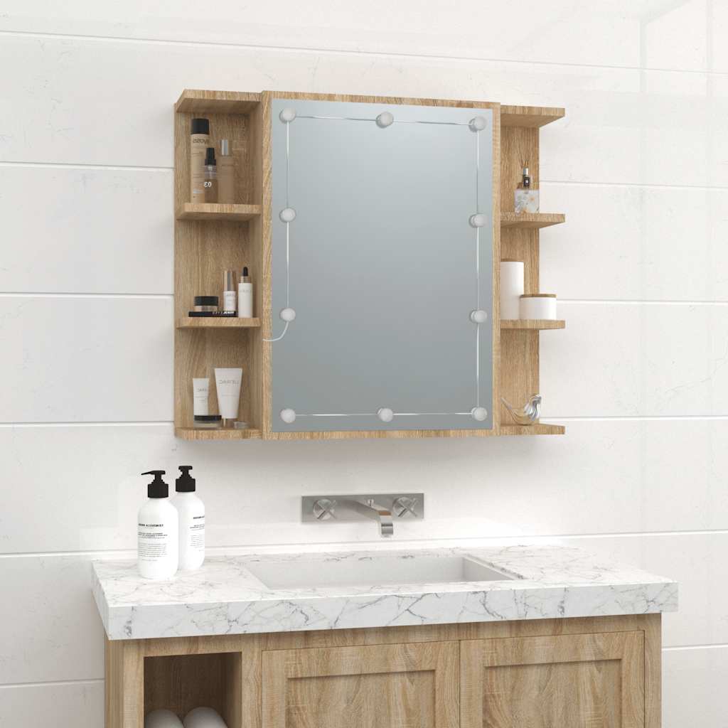 vidaXL Armoire de toilette avec LED Chêne Sonoma 70x16,5x60 cm