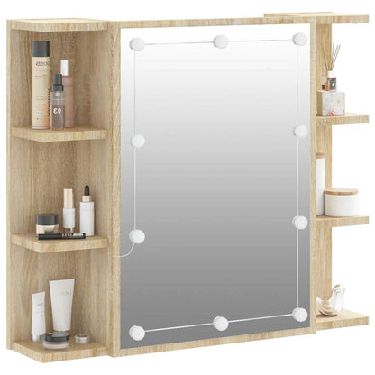 vidaXL Armoire de toilette avec LED Chêne Sonoma 70x16,5x60 cm