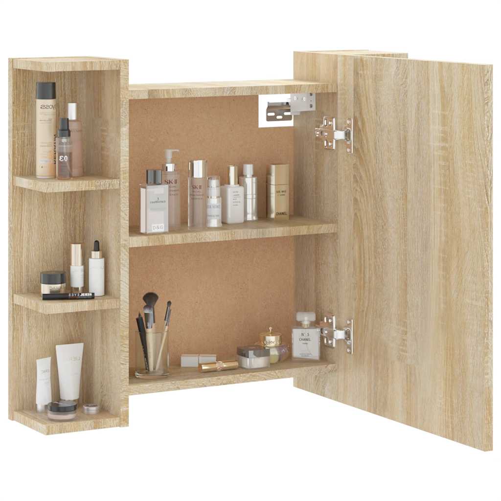 vidaXL Armoire de toilette avec LED Chêne Sonoma 70x16,5x60 cm