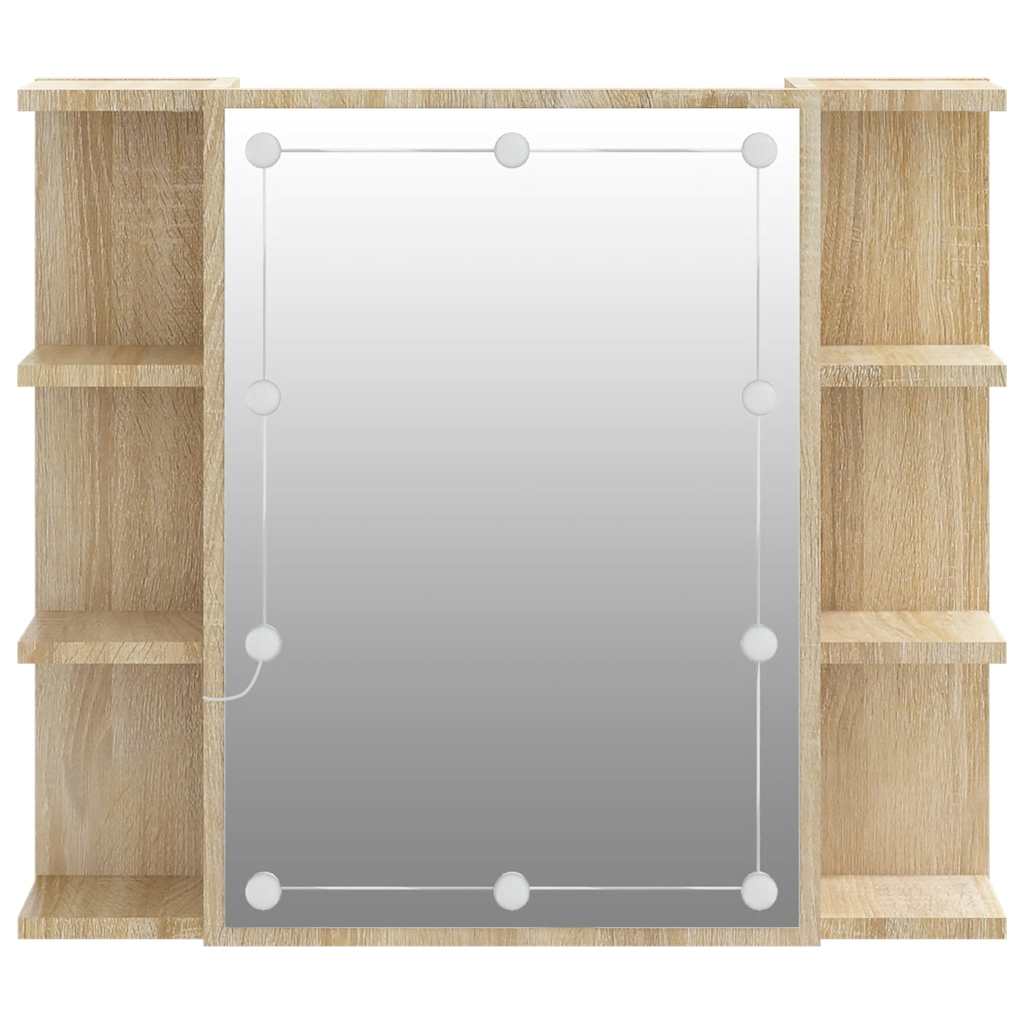 vidaXL Armoire de toilette avec LED Chêne Sonoma 70x16,5x60 cm