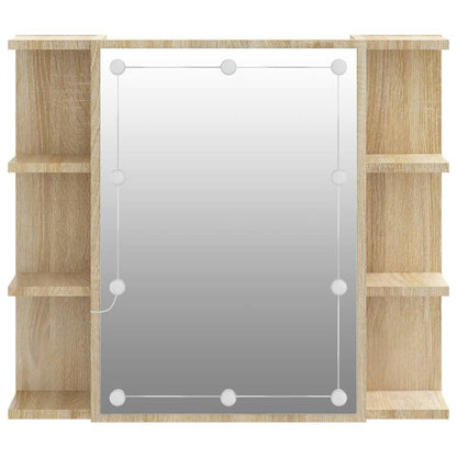 vidaXL Armoire de toilette avec LED Chêne Sonoma 70x16,5x60 cm