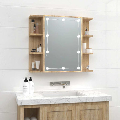 vidaXL Armoire de toilette avec LED Chêne Sonoma 70x16,5x60 cm