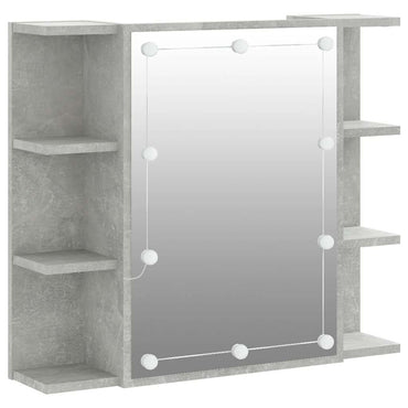 vidaXL Armoire de toilette avec LED gris béton 70x16,5x60 cm