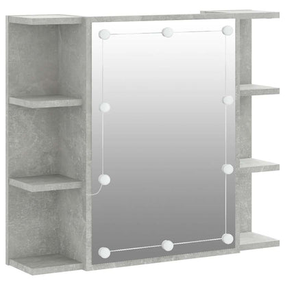 vidaXL Armoire de toilette avec LED gris béton 70x16,5x60 cm