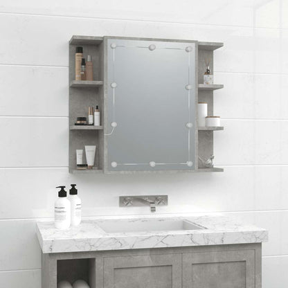 vidaXL Armoire de toilette avec LED gris béton 70x16,5x60 cm