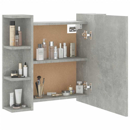 vidaXL Armoire de toilette avec LED gris béton 70x16,5x60 cm