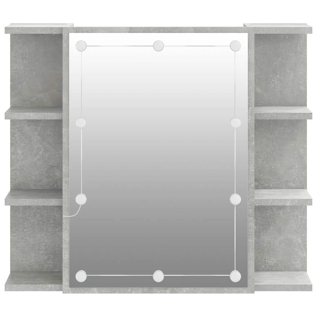 vidaXL Armoire de toilette avec LED gris béton 70x16,5x60 cm