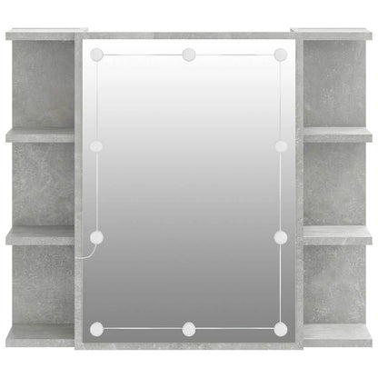 vidaXL Armoire de toilette avec LED gris béton 70x16,5x60 cm