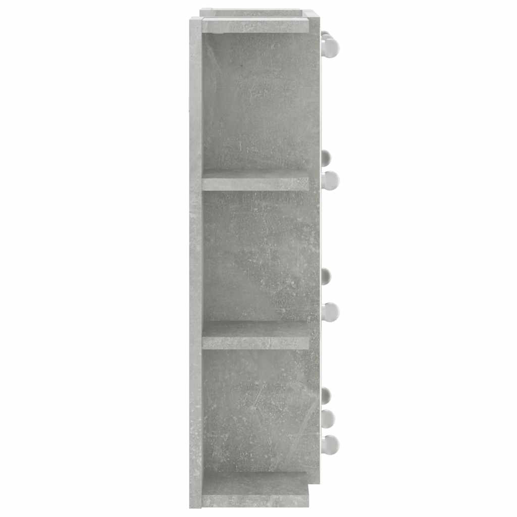 vidaXL Armoire de toilette avec LED gris béton 70x16,5x60 cm