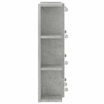 vidaXL Armoire de toilette avec LED gris béton 70x16,5x60 cm