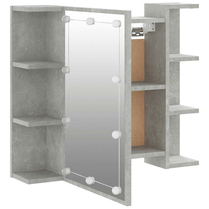 vidaXL Armoire de toilette avec LED gris béton 70x16,5x60 cm
