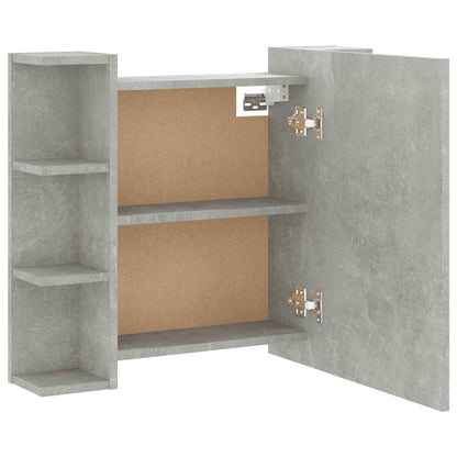 vidaXL Armoire de toilette avec LED gris béton 70x16,5x60 cm