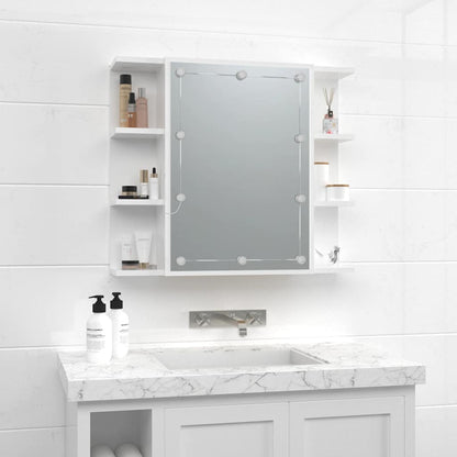 vidaXL Armoire de toilette à LED Blanc brillant 70x16,5x60 cm