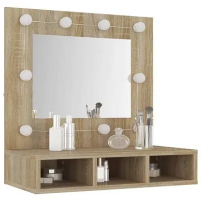 vidaXL Spiegelschrank mit LED Sonoma-Eiche 60x31,5x62 cm