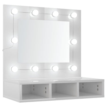 vidaXL Armoire de toilette avec LED blanc brillant 60x31,5x62 cm