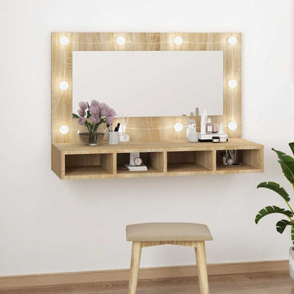 vidaXL Armoire de toilette à LED chêne Sonoma 90x31,5x62 cm