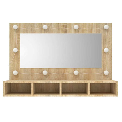 vidaXL Armoire de toilette à LED chêne Sonoma 90x31,5x62 cm