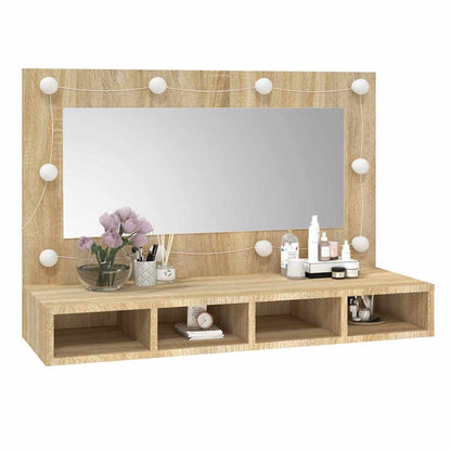 vidaXL Armoire de toilette à LED chêne Sonoma 90x31,5x62 cm