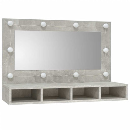 vidaXL Armoire de toilette avec LED gris béton 90x31,5x62 cm