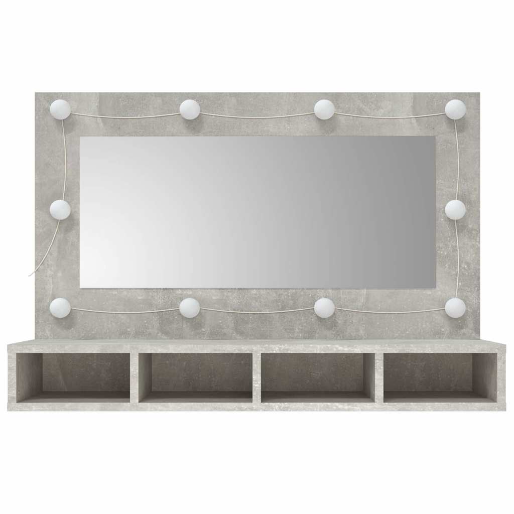 vidaXL Armoire de toilette avec LED gris béton 90x31,5x62 cm