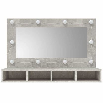 vidaXL Armoire de toilette avec LED gris béton 90x31,5x62 cm