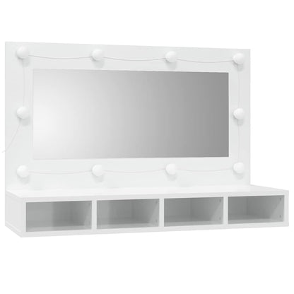 vidaXL Armoire de toilette avec LED blanc brillant 90x31,5x62 cm