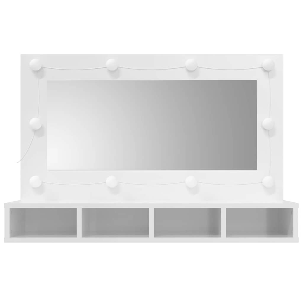vidaXL Armoire de toilette avec LED blanc brillant 90x31,5x62 cm