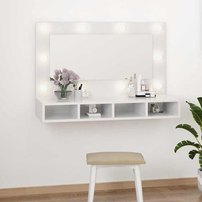 vidaXL Armoire de toilette avec LED blanc brillant 90x31,5x62 cm