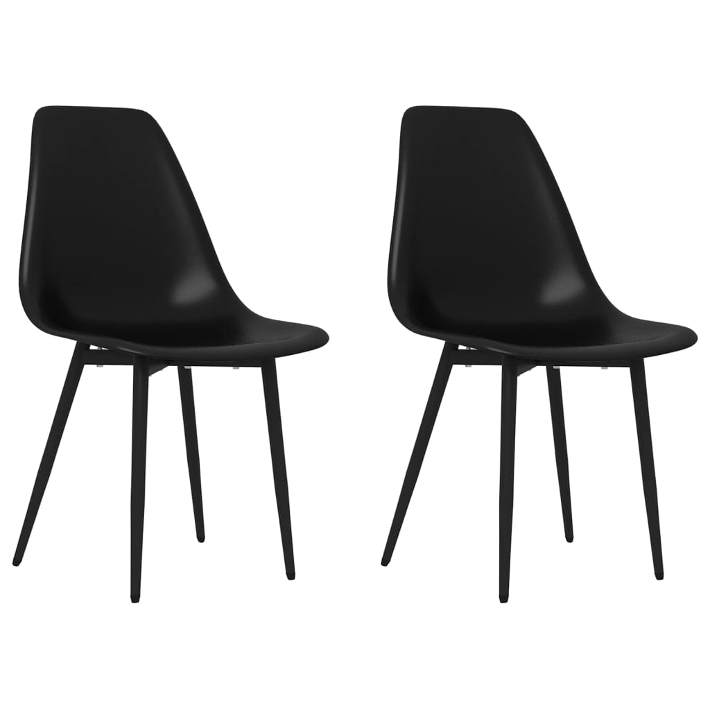 vidaXL Chaises de salle à manger 2 pcs Noir PP