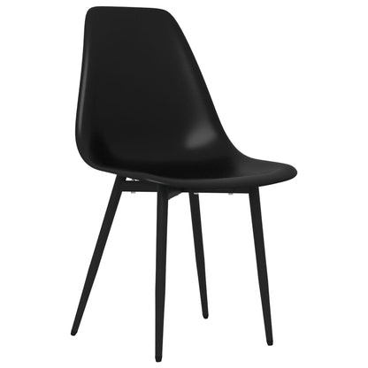 vidaXL Chaises de salle à manger 2 pcs Noir PP