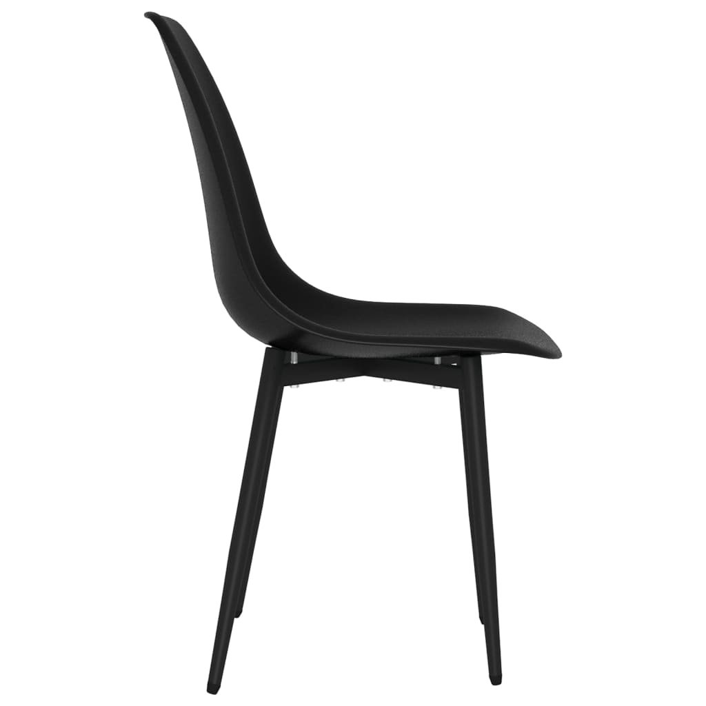 vidaXL Chaises de salle à manger 2 pcs Noir PP