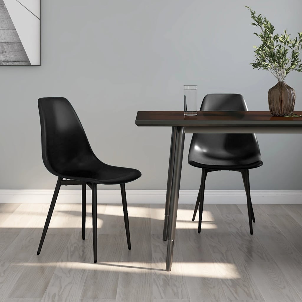 vidaXL Chaises de salle à manger 2 pcs Noir PP