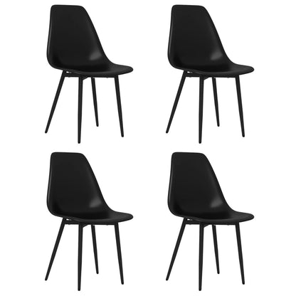 vidaXL Chaises de salle à manger 4 pcs Noir PP